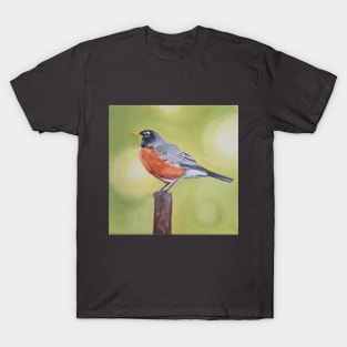 American Robin 2 - bird painting T-Shirt